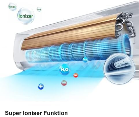 DIMSTAL 12000 BTU (3,6 kW) Split-Klimaanlage + Heizung, ECO, Smart WiFi, Self-Clean, Ioniser, Follow Me, leise, inkl. 3 m Leitungen – Komplettset