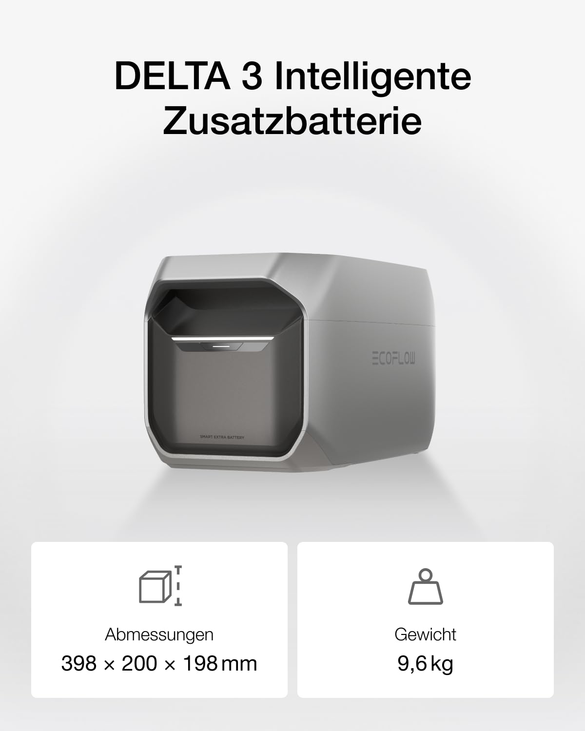 EcoFlow DELTA 3 Powerstation 1024Wh LiFePO4 mit Zusatzakku, erweiterbar, Solargenerator für Camping & Notstrom