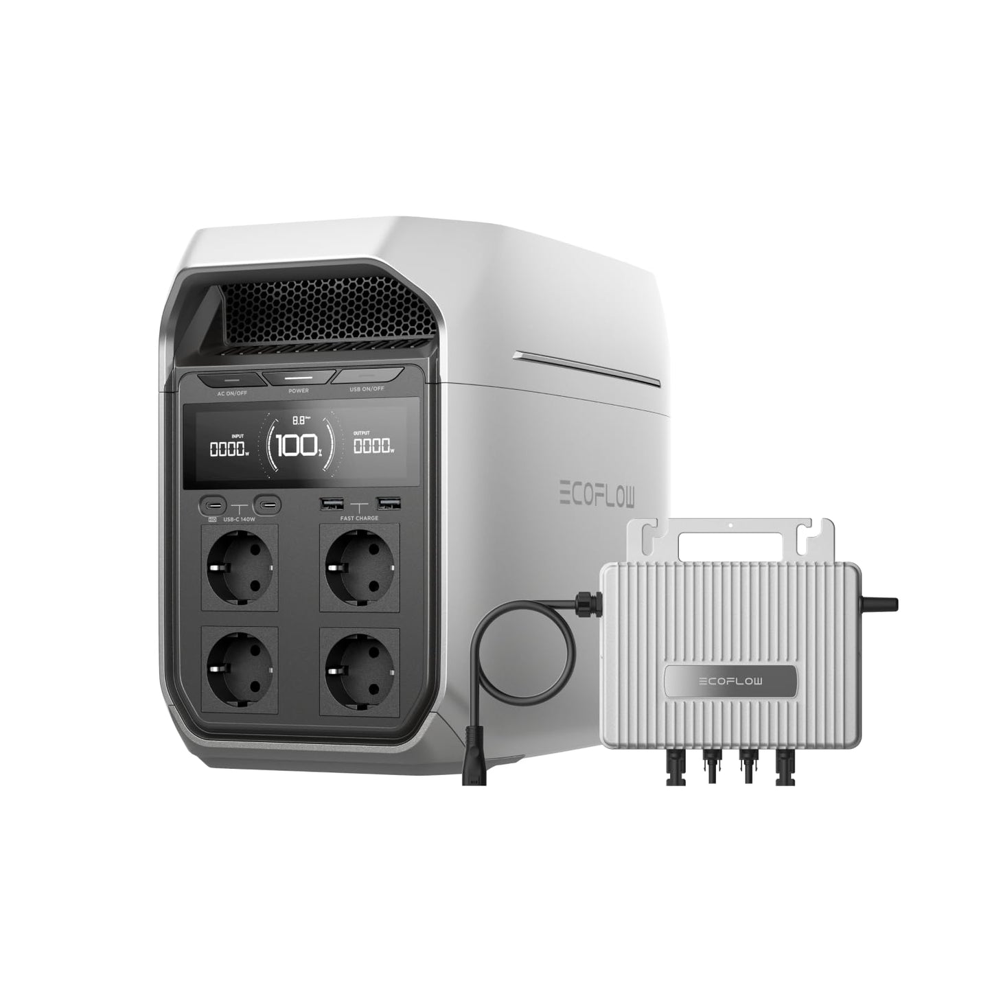 EcoFlow DELTA 3 Plus Powerstation 1024Wh, 0% VAT, 800W Mikrowechselrichter, LiFePO4, 1800W/3600W, Notstrom & Camping