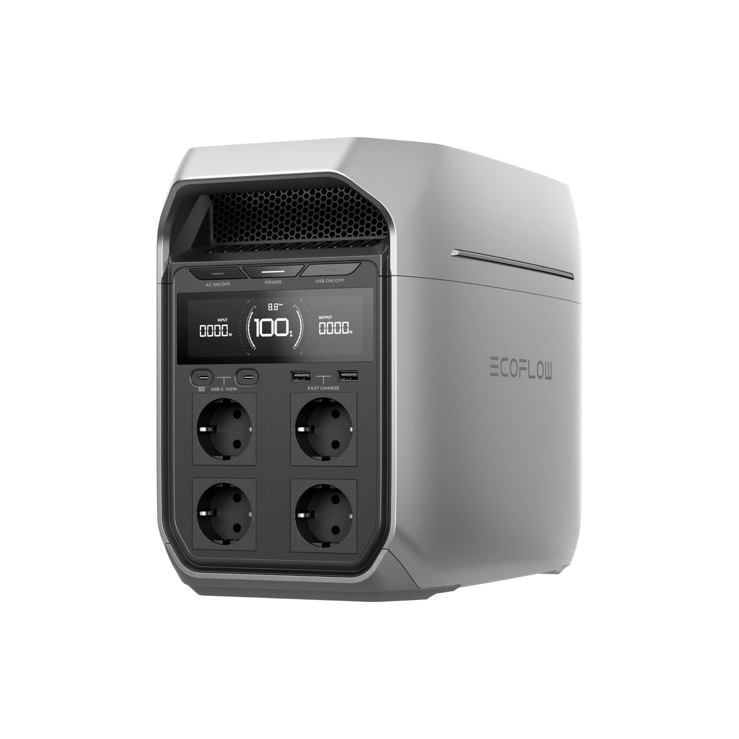 EF ECOFLOW DELTA 3 Plus Powerstation 1024Wh LiFePO4, 1800W/3600W, Camping & Notstrom, generalüberholt, unbenutzt