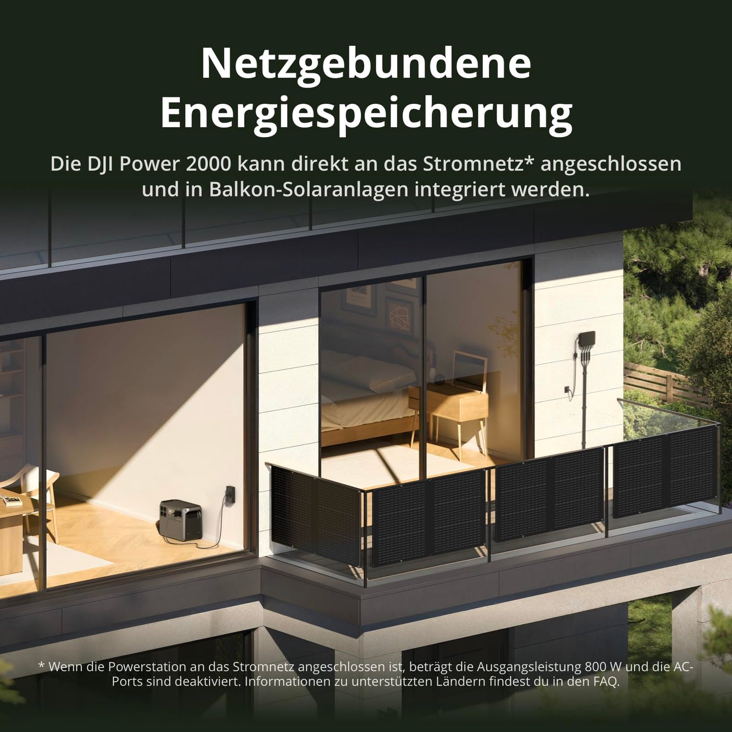 DJI Power 2000 Powerstation 2048Wh LiFePO4, 3000W Solar, 0–80% in 45 Min. Schnellladung, Notstrom für Zuhause & Camping