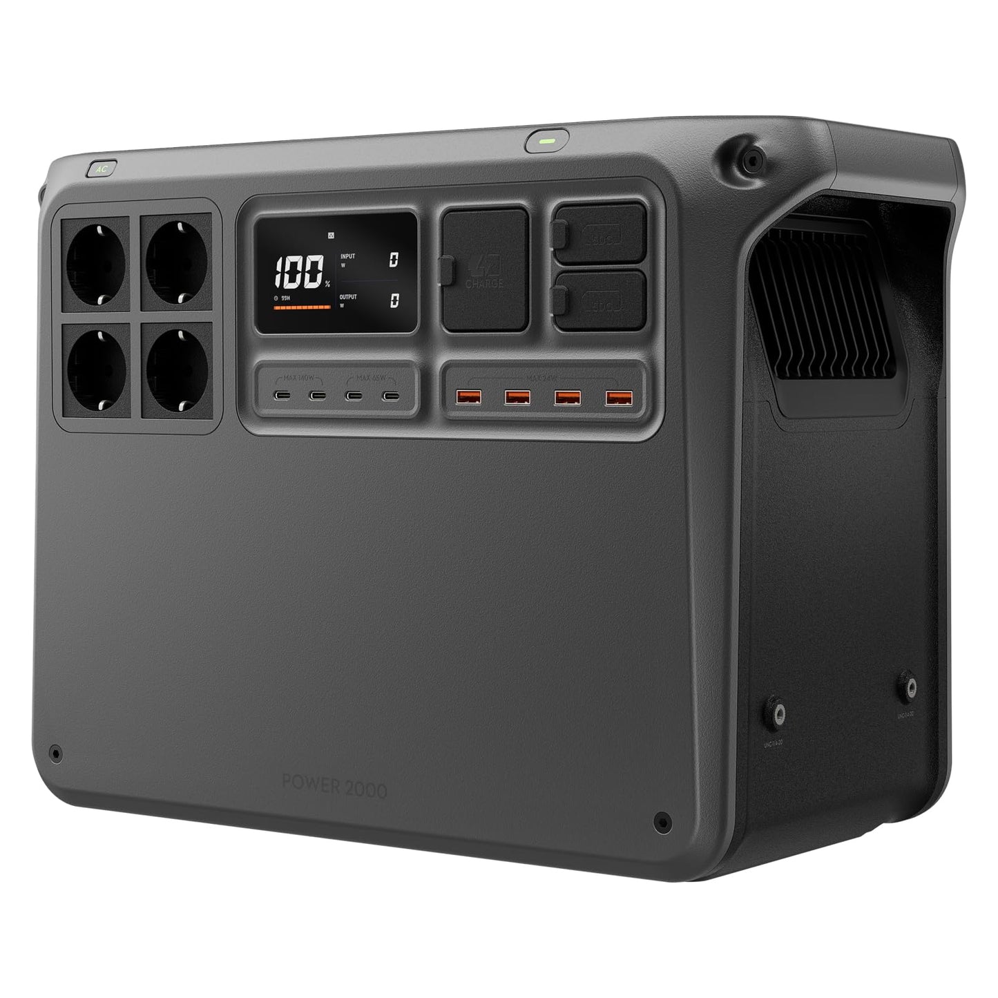 DJI Power 2000 Powerstation 2048Wh LiFePO4, 3000W Solar, 0–80% in 45 Min. Schnellladung, Notstrom für Zuhause & Camping
