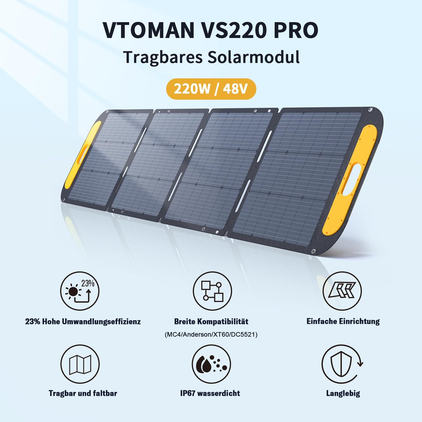VTOMAN FlashSpeed 1500 Powerstation 1548Wh + 200W Solarpanel, LiFePO4, 1500W AC, 1h Schnellladung, Camping & Zuhause
