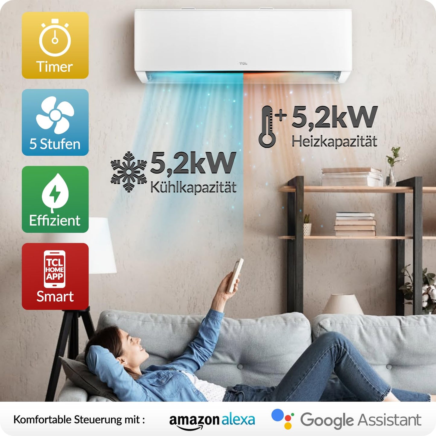Split Klimaanlage TCL T-PRO 12000BTU WLAN fähig mit Kupferleitung (TAC-12CHSD/TPG11)