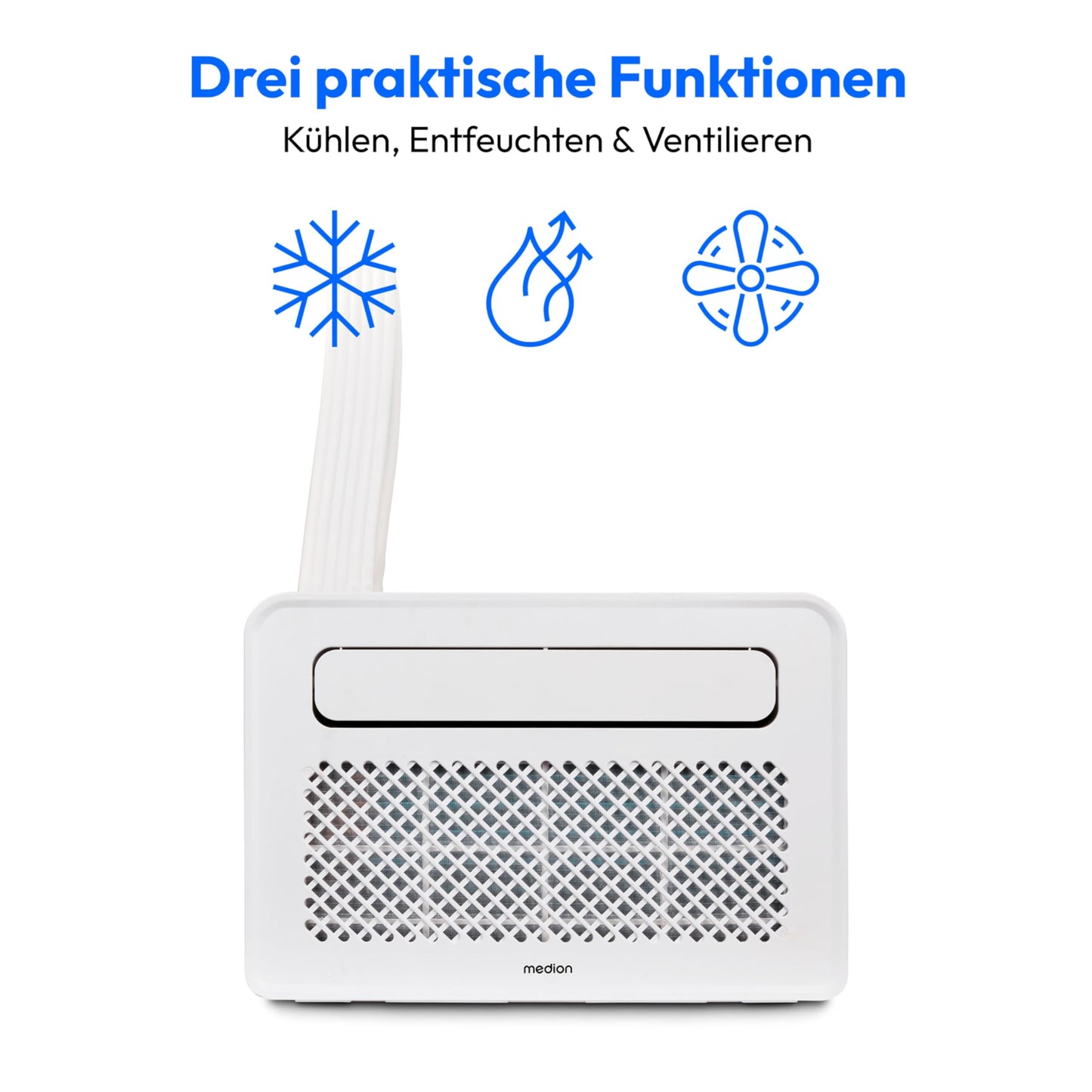 MEDION P502 Split-Klimaanlage, 5000 BTU, smart, für Wohnwagen, Camper & Boote, mit Montagekit, Kühlen, Entfeuchten, Ventilieren, Schlafmodus