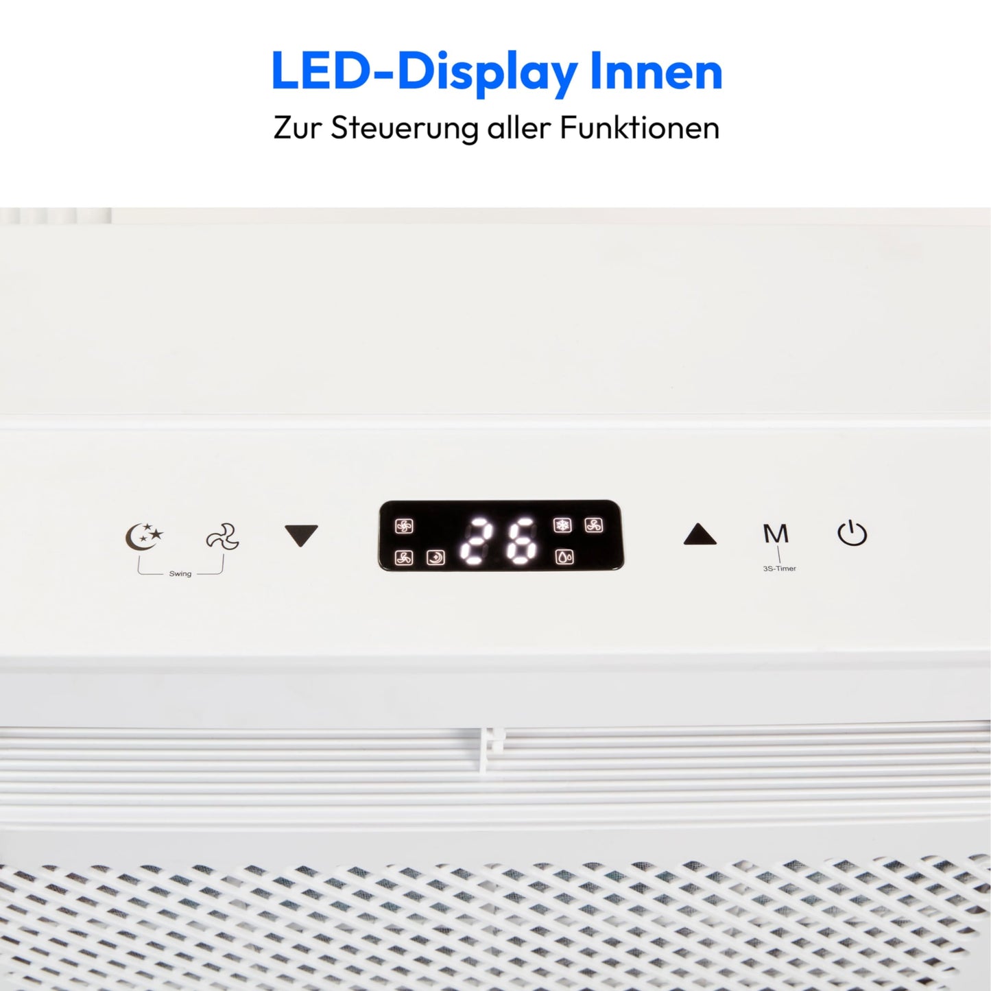 MEDION P502 Split-Klimaanlage, 5000 BTU, smart, für Wohnwagen, Camper & Boote, mit Montagekit, Kühlen, Entfeuchten, Ventilieren, Schlafmodus