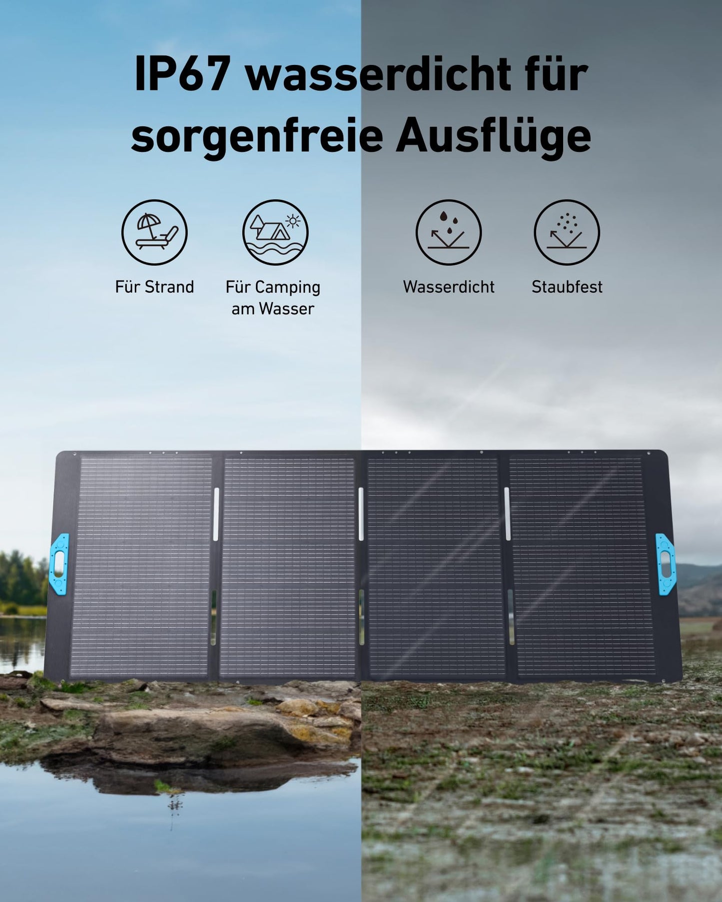 Anker SOLIX C1000 Powerstation Set mit 400W Solarpanel, 1800W/2400W, 4×230V, LFP Akku, tragbarer Solargenerator für Camping & Outdoor