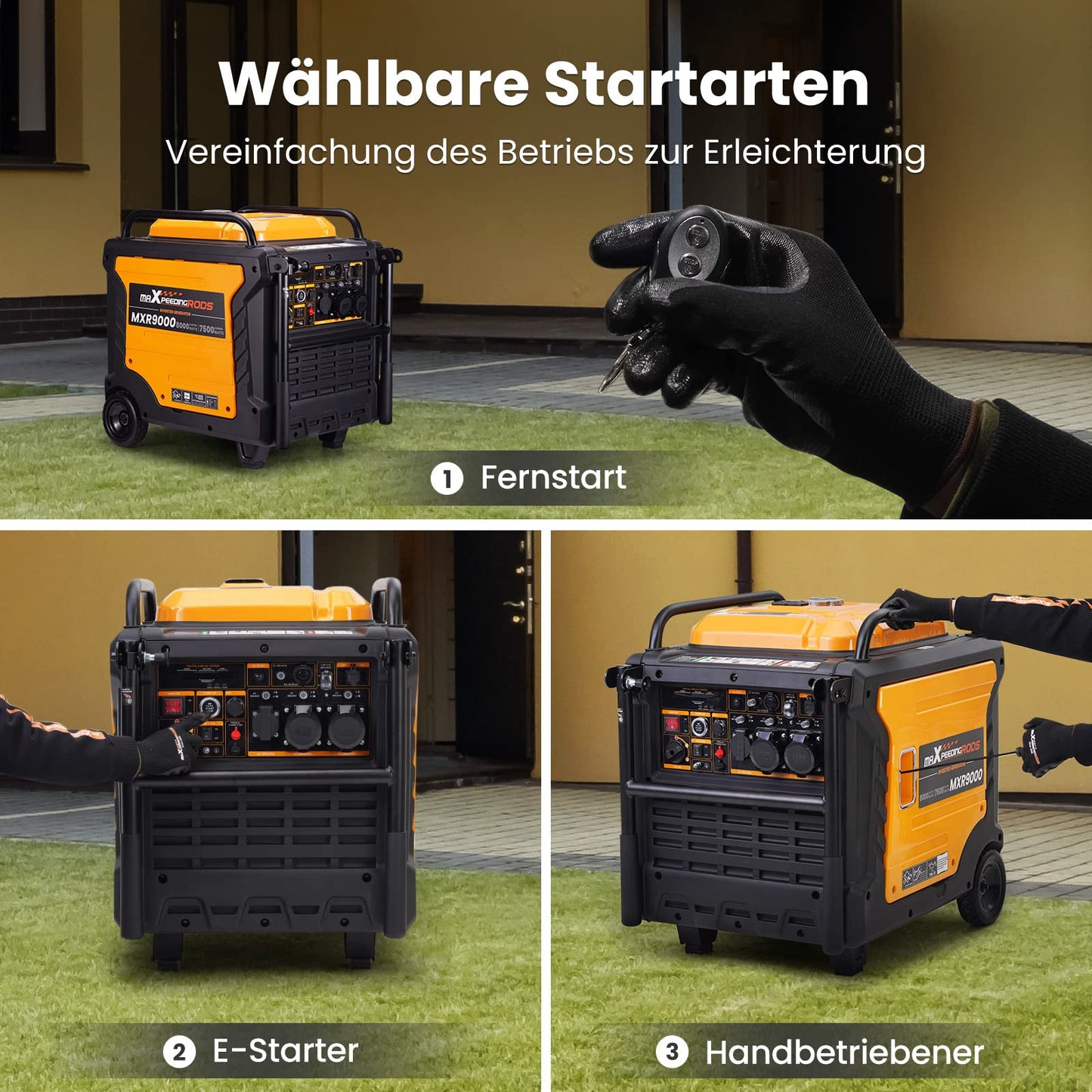 maXpeedingrods Inverter Stromgenerator 8000W Benzin 4 Takt Leise und leicht als Notstromaggregat hausversorgung für Garage