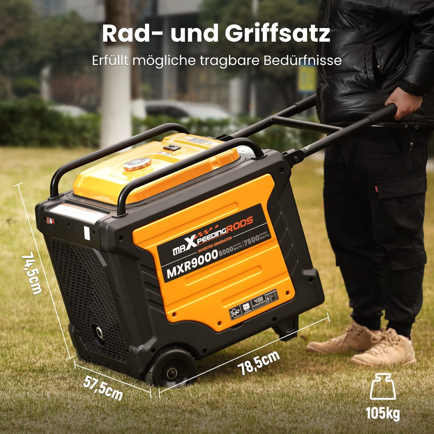 maXpeedingrods Inverter Stromgenerator 8000W Benzin 4 Takt Leise und leicht als Notstromaggregat hausversorgung für Garage