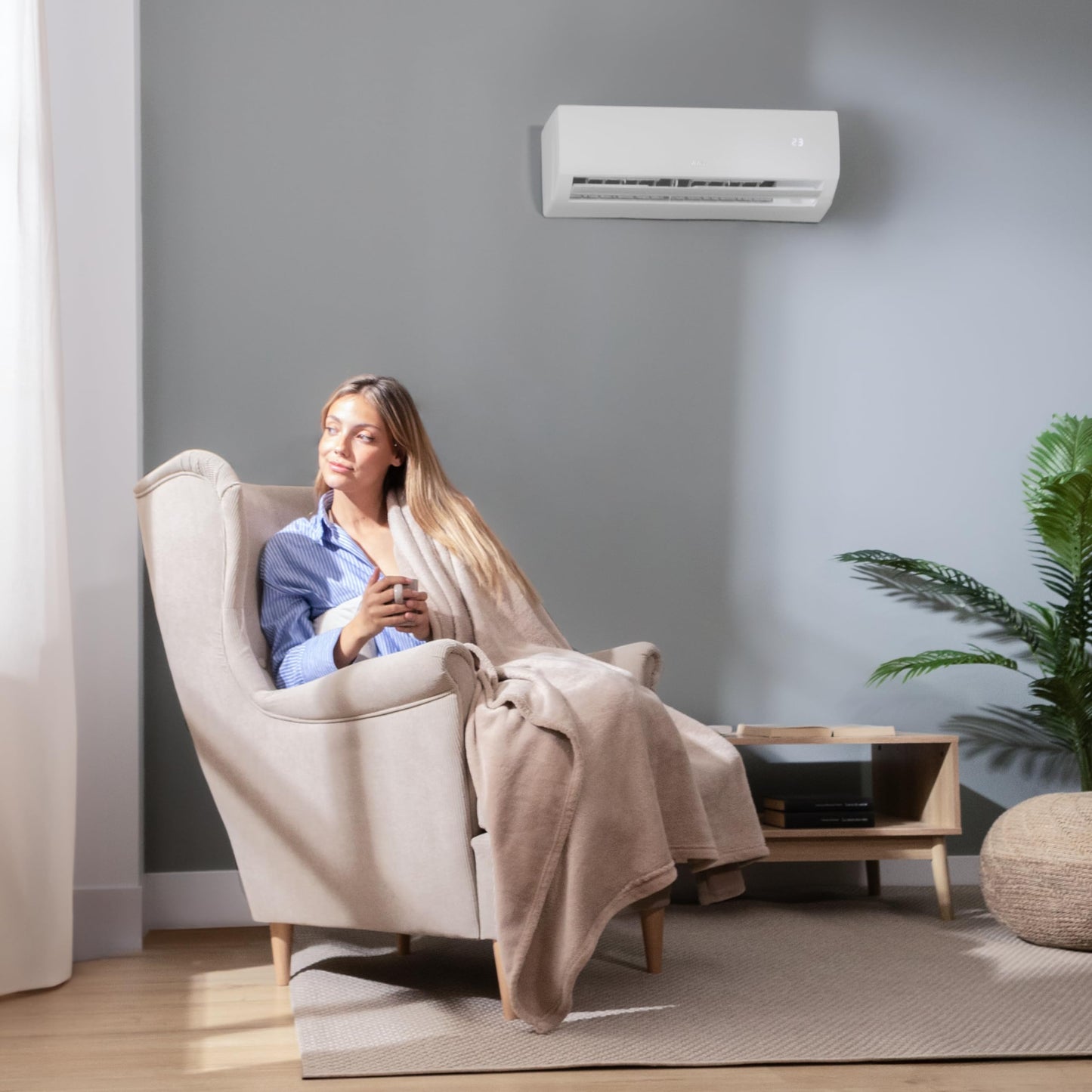 Cecotec EnergySilence 12000 AirClima, 12000 BTU, Wärmepumpe, LED-Anzeige, Fernbedienung, 5 Modi, 24 h Timer, 62 dB, Energieklasse A++