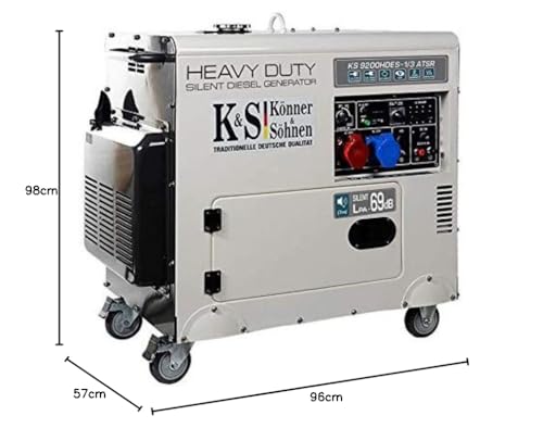 Könner & Söhnen KS 9200HDES-1/3 ATSR Diesel Stromerzeuger 18PS, E-Start, 7500/6400W, AVR, leise, 400V/230V Anschlüsse