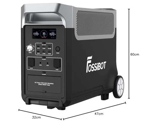 FOSSiBOT F3600 Pro Solargenerator, 3840Wh LiFePO4 Tragbare Powerstation, 3x230V AC Ausgang 3600W (7200W Peak), Stormerzeuger Schnelles Stromspeicher Aufladen Reise Power Station, Outdoor Camping