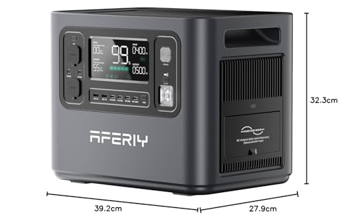 AFERIY Solar Generator 2400W 2048Wh mit 400W faltbarem Solarpanel, LiFePO4, 4800W Peak, tragbare Powerstation für Camping & Notstrom