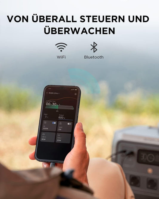 EF ECOFLOW RIVER 2 Pro Powerstation 768Wh LiFePO4, 70 Min. Schnellladung, 3×800W AC, Balkonkraftwerk & Camping