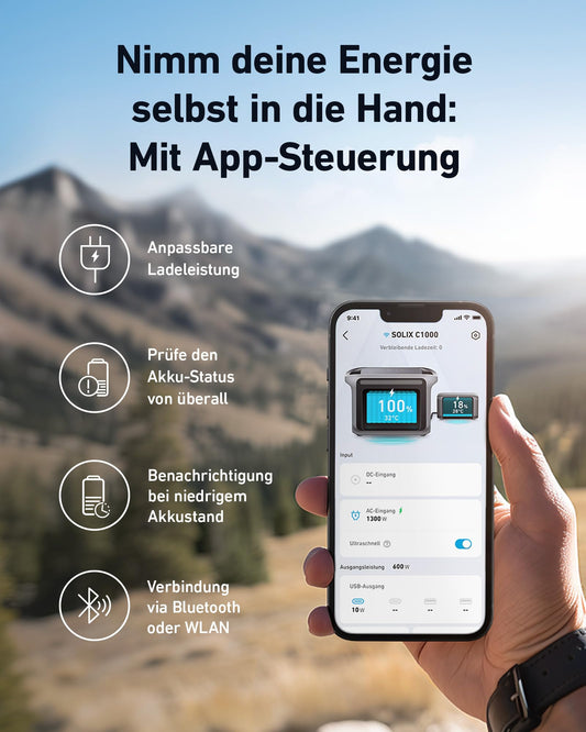Anker SOLIX C1000 Powerstation + BP1000 Akku, 1800W Solargenerator, 2112Wh LiFePO4, 58 Min. Schnellladung, Camping & Notstrom