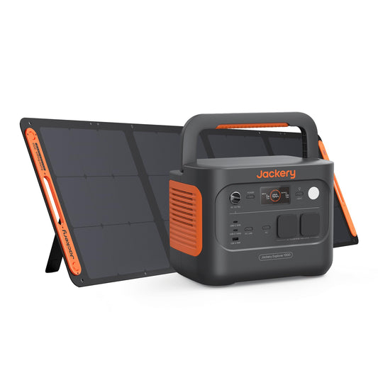 Jackery Powerstation 1000 v2 mit 200W Solarpanel, 1070Wh LiFePO4 Solargenerator, 1500W AC/100W USB-C Ausgang,1 Std. Schnellladung für Camping, Wohnmobil, Notfall