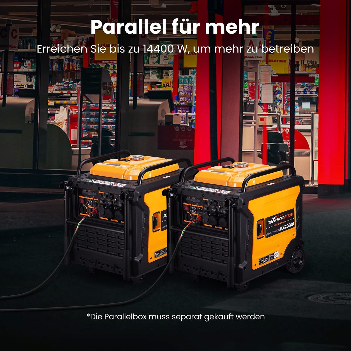 maXpeedingrods Inverter Stromgenerator 8000W Benzin 4 Takt Leise und leicht als Notstromaggregat hausversorgung für Garage