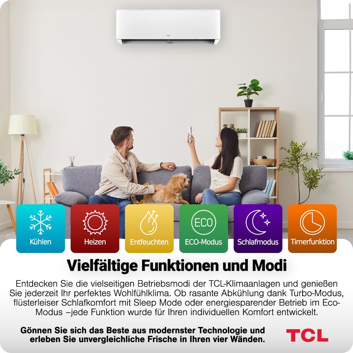 Split Klimaanlage TCL T-PRO 12000BTU WLAN fähig mit Kupferleitung (TAC-12CHSD/TPG11)