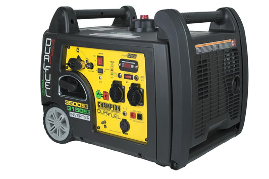 Champion Stromaggregat 3100W 73001i-DF-EU – Benzin & Gas Inverter Generator, leise & tragbar mit Griff & Rädern, Camping & Outdoor