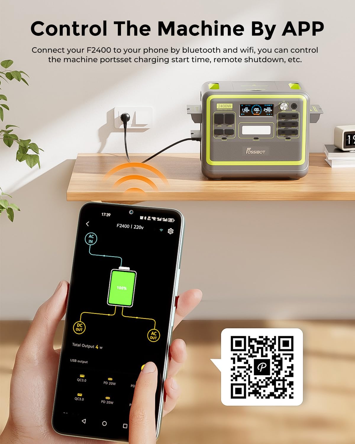 FOSSiBOT F2400 Tragbare Powerstation 2048Wh LiFePO4 mit mit 420W Solarpanel, 3x AC Ausgängen 2400W (4800W Peak) Solargenerator, 230V AC/DC/USB C/QC3.0, Mobiler Stromgenerator für Outdoor Camping