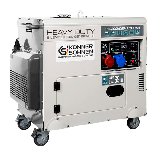 Könner & Söhnen KS 9200HDES-1/3 ATSR Diesel Stromerzeuger 18PS, E-Start, 7500/6400W, AVR, leise, 400V/230V Anschlüsse