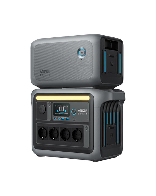 Anker SOLIX C1000 Powerstation + BP1000 Akku, 1800W Solargenerator, 2112Wh LiFePO4, 58 Min. Schnellladung, Camping & Notstrom