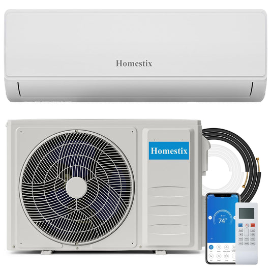 Split-Klimaanlage 12000 BTU, 4-in-1: Heizen, Kühlen, Entfeuchten, Lüften, bis 75 m², ultraleise, mit App, Fernbedienung, Timer & Montagematerial