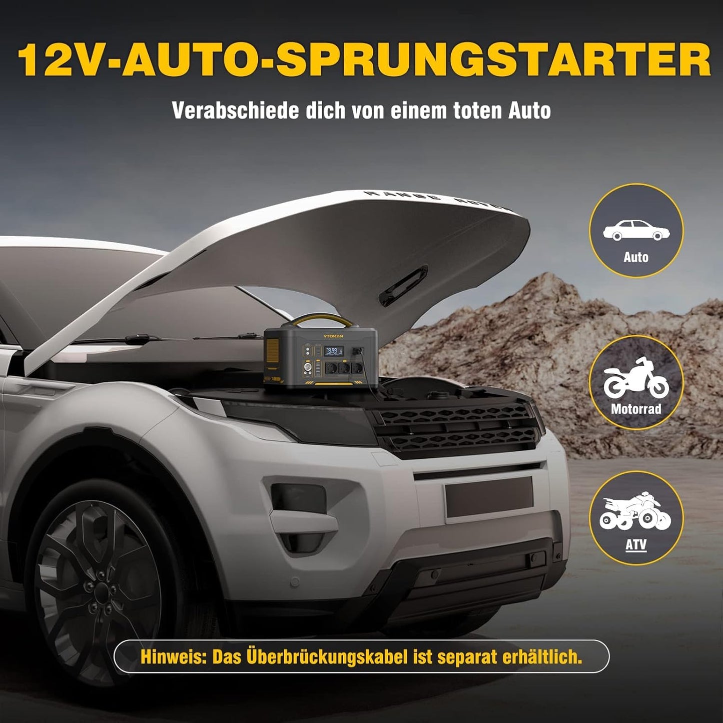 VTOMAN Jump 1500X Powerstation 828Wh/1500W + 200W Solarpanel, LiFePO4, erweiterbar 2376Wh, Camping & Notstrom